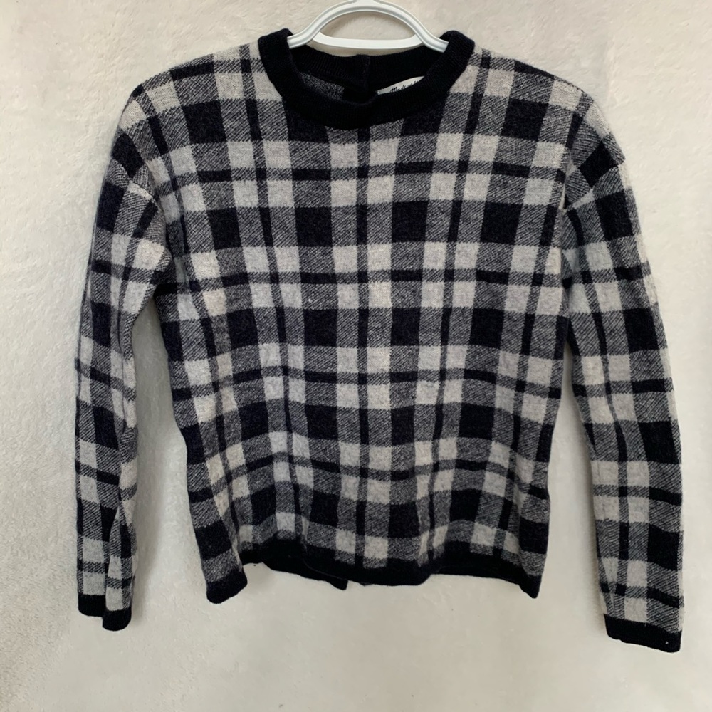 MADEWELL 100% merino wool sweater w/button up back